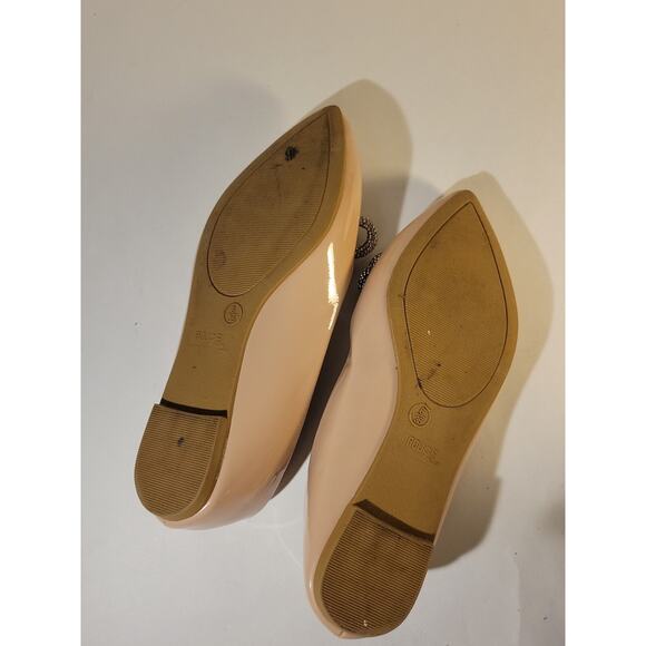 Rouge Helium Womens Crystal Studded Pink Leather Flats Size 9 - Picture 12 of 12